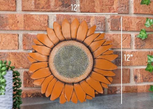 Magnolia Garden 12-Inch Sculpted Sunflower Decorative Stepping Stone – 3D Floral Resin Garden Walkway Tile – Vibrant Amber Flower Outdoor Accent - Image 2