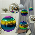 Stainless Steel Gazing Globe Mirror Ball, Garden Reflective Ball Decorations Outside House Decor Outdoor Decorations Mirror Polished Ball to Any Garden or Home (Colorful, Dia: 8 inch) - Image 4