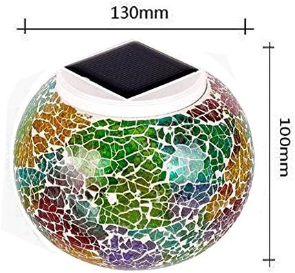 Mosaic Glass Solar Table Light,WONFAST Waterproof Color Changing Mood Night Lights Solar Outdoor Desk Lamp for Bedroom Party Garden Patio Yard Decoration Lighting (Tricolor Plating) - Image 5