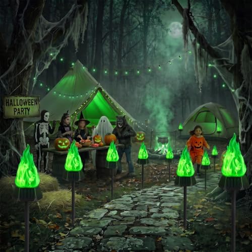 Toodour Solar Halloween Lights Outdoor, 4 Pack Solar Torch Light Waterproof - Image 3