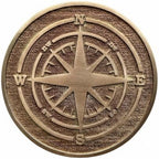 Plaque Solid Brass Compass Rose Wall Antique Nautical Navigation Decor with Engraved N S E W Directions | Vintage Rustic Maritime Wall Art for Home, Office, Patio & Outdoor Gift (5"x5"Inches) by Unknown