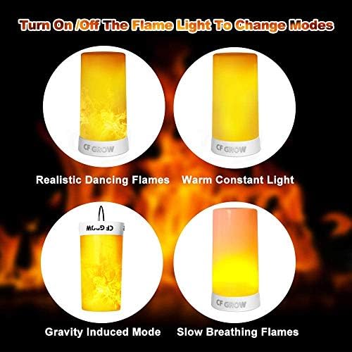 LED Flame Effect Fireplace Light with Remote & Timer, USB Rechargeable Battery Operated Flameless Candle Light for Room Party Bar Decor - 2 PCS - Image 2