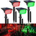 Halloween Red and Green Solar Spot Lights Outdoor,LED Solar Landscape Spotlights with Adjustable Panel,Waterproof IP65 Landscape Lighting for Yard Garden Tree Christmas(Red 2 Pack,Green 2 Pack) by CREPOW
