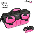 18-Inch Multi-Purpose Zip-Top Pink Storage Wide Mouth Tool Bag Organizer. Great for Home Improvement/Contractors Tools. Heavy Duty Storage Pockets and Shoulder Strap. - Image 6