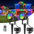 Halloween RGB Spot Lights Outdoor, LED Color Changing Landscape Lighting, Waterproof Spotlight with US Plug for Yard Garden Tree Path House Christmas Decoration (2 Pack) by CREPOW