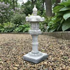 OLOMA Concrete Japanese Garden Lantern Sculpture Stone Pagoda Outdoor Decor Buddhist Serenity Statue Zen Garden Ornament Asian Landscape Figurine by OLOMA