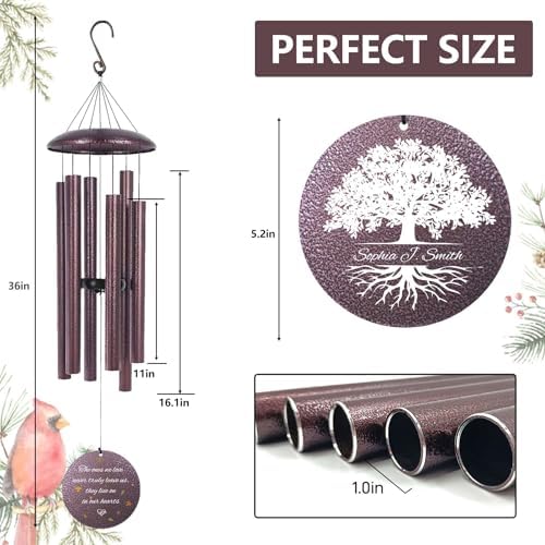 ASTARIN Memorial Wind Chimes Personalized, Sympathy Gifts for Loss of Loved One Mother Father, in Memory of Loved One Bereavement Gift for Condolence, Deep Tone Windchime - Image 3