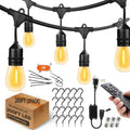 Remote Control Outdoor String Lights 200FT for Outside Patio Lights Waterproof with 63 Replaceable S14 Bulbs for Bistro Pergola Porch Backyard Dimmable, 2200K, Linkable, Hooks, Zip Ties included by YuHooLamp