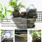 Carved Decorative Resin Fountain Creative Resin Desktop Fountain Desktop Waterfall Aquarium Flowerpot Home Office Club Decoration Gifts for Indoor and Outdoor Fountain Offices (Color : A) - Image 4