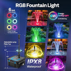 VIVOHOME 690GPH RGB Pond Filter Fountain with 6W LED Light for Koi Pond - Image 3