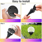 Solar Garden Lights, 2 Pack 80 LED Multicolor Cracked Glass Solar Outdoor Lights Decorative, Upgraded Waterproof Ball Light for Yard Pathway Patio Lawn Christmas Outside Decor, 5.9" - Image 6