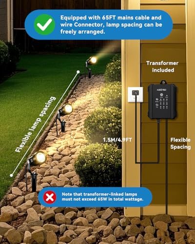 HIBOITEC All-in-One Outdoor Low Voltage Landscape Lighting Kit 2700K, 8 PCS - Image 6