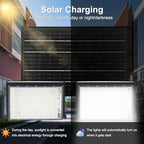 JIXNING Foldable Solar Flood Lights Outdoor with Remote Control, 6500K Waterproof Dusk to Dawn Solar Powered Security Light, Portable Adjustable LED Spotlights for Yard, Garden - Image 2