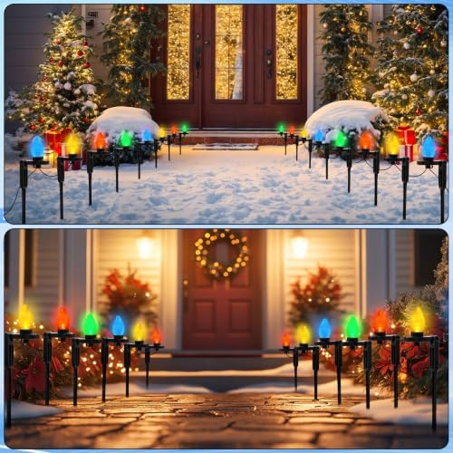 Suzile 100 Pcs Christmas Plastic Light Stakes 15'' Tall Xmas Yard Stakes - Image 6