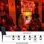 iBaycon 42FT 15 LED Solar Flame Halloween String Lights Outdoor, Red - Image 3