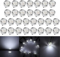 Deck Lights Outdoor Waterproof Low Voltage Lighting Kit Stainless Steel 1W Outdoor Yard Garden Decoration Lamps Landscape Pathway Patio Step Stairs Silver Border(30pcs,Cool White) by QACALEDOutdoorRecessedDeckLightingKits