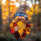 Maple Leaf Autumn Gnome Fall Acrylic Suncatcher - Image 4