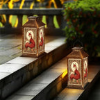 Solar Lantern Red Fox Floral Accents Vintage Art Nouveau Style Outdoor Waterproof Hanging Solar Light Outside Lights for Patio Yard House Lawn Decor Birthday Gifts for Women Mom - Image 6
