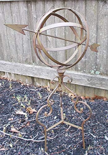Large Metal Garden Sphere with Arrow and Stand - Image 2