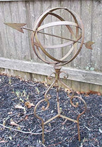 Large Metal Garden Sphere with Arrow and Stand - Image 2