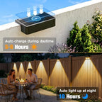 Bridika Solar Deck Lights Outdoor 12 Pack, Bright Solar Fence Lights with Lens, 3 Color Modes IP65 Waterproof Large Size Step Lights for Outside, Fence, Stair, Backyard, Patio, Wall - Image 5
