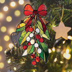 Mosaic Christmas Mistletoe Knot Acrylic Suncatcher - Image 6