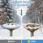 2Pack 110W Bird Bath Heater for Outdoors in Winter–Cast Aluminum Submersible Pond Deicer,Thermostatic Chicken Water Heater - Image 3