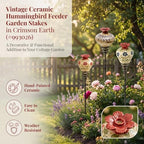 Vintage Ceramic Hummingbird Feeder Garden Stake Ornament，3 PCS - Image 2