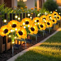 6 Pack Solar Sunflowers with Firefly Lights Garden Decor Gifts by yeuago