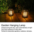 Solar Garden Lantern LED, Waterproof Decorative Rattan Lantern for Outdoor Patio, Pathway, Courtyard Energy Saving, IP44 Rated, Warm Light with Hanging Handle - Image 2