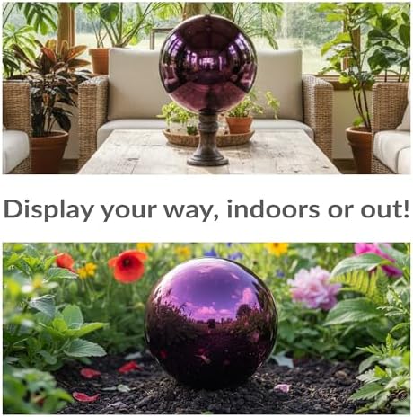 Sunnydaze 10" Handblown Glass Gazing Ball for Garden, Indoor or Outdoor Use - Image 3
