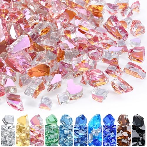 GasSaf 1/2 Inch Rose Gold Fire Glass Reflective Tempered Fireglass, 20 lb by GasSaf