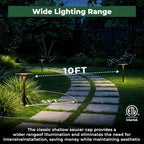 Gardencoin Low Voltage Pathway Lights (8.5'' Shade, 21.5'' Tall)，12V Outdoor LED Landscape Path Lights Wired, Aluminum Pathway Lighting with 3W 2700K Replaceable Bulb for Walkway Garden Yard, 12 Pack - Image 3