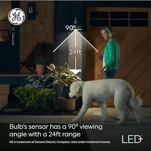 GE LED+ Motion LED Light Bulbs, PAR38 Outdoor Security Floodlights, 15W, Warm White (3 Pack) - Image 3