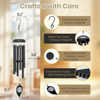 34in Wind Chimes for Outside, Tree of Life Deep Tone Wind Chime Memorial - Image 3