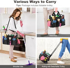 Housolution Rolling Cleaning Caddy Bag with Wheels, Black - Image 5