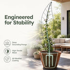 Oversize Leaf Metal Trellis, Tall Robust Plant Support Structure - Image 2