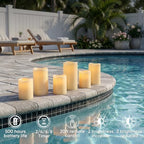 Amagic Waterproof Outdoor Flameless Candles with Timer, Battery Operated Candles with Remote Control, Electric LED Pillar Candle for Outside Patio, Garden, Wedding Decor, D3 x H4 5" 6", Set of 9 - Image 4