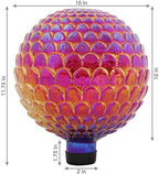 Sunnydaze 10" Gazing Balls for Garden, Red Scalloped Texture, 2pk - Image 5