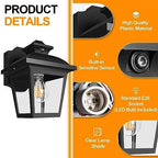 FUDESY Dusk to Dawn Outdoor Wall Light Fixture,Exterior Porch Lantern,Black - Image 3