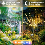 Anordsem Solar Garden Lights Outdoor: 4 Pack Bendable Copper Wire with 120 LED Twinkling Firework - Waterproof DIY Warm Fairy Decorative Yard Patio - Gardening Gifts for Parents Homeowner - Image 6