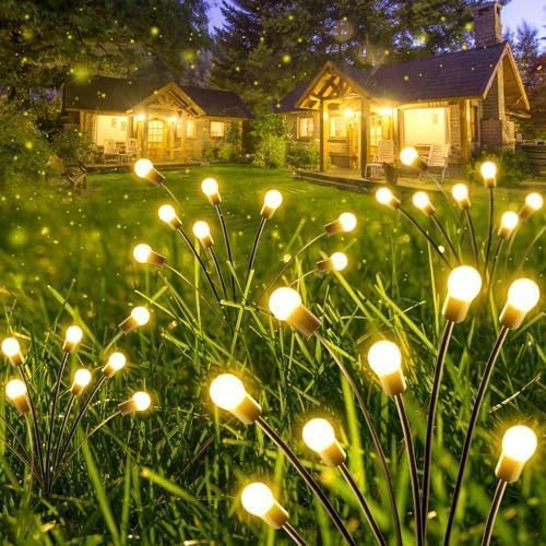6 Pack Solar Garden Lights Outdoor Waterproof Firefly Lights Warm White by Albelt