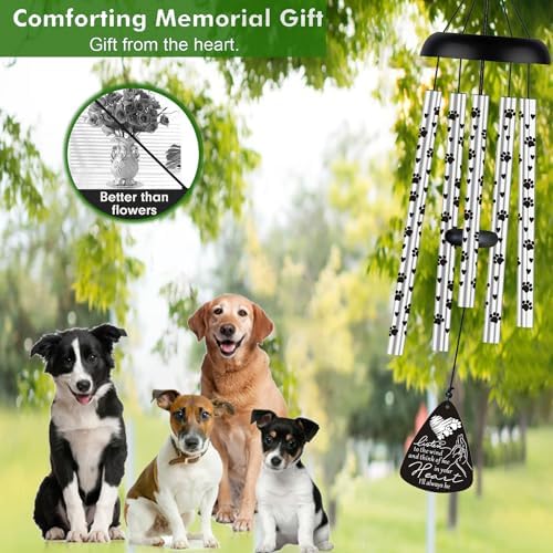 Dog Memorial Gifts for Loss of Dog Pet Bereavement Sympathy Gift Memorial Gifts for Dogs Wind Chime in Memory of Dog Remembrance Passing Away Gift, 32 inch - Image 4