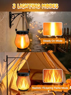 YIQU 3 PK 78FT 240LED Fairy Lights Battery Operated with Timer Remote Warm White 4 Pack Gen2 Solar Lanterns Outdoor Waterproof Hanging Halloween Flame Light - Image 3