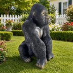 Garden Statues Outdoor Resin Gorilla Statue 26.38" Lawn Ornaments Art Deco by Guioiby