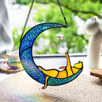 BOXCASA Orange Cat Suncatcher for Window Stained Glass Gifts for Cat Lovers - Image 2