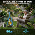 38.2" H Solar Outdoor Water Fountain with LED Lights, Guitar Design Cascading Water Feature for Garden Patio Backyard Porch Yard Decor - Image 5