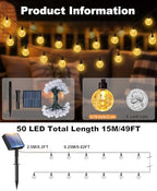btfarm 4 Pack Solar String Lights Outdoor, Total 196FT 200LED Crystal Globe - Image 2
