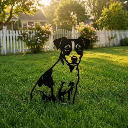 Dog Metal Garden Stake - Weatherproof Dog Silhouette Yard Art, Decorative Outdoor Sign for Lawn & Patio, Heartfelt Gift for Soft Jack Russell Terrier Metal Silhoutte Lovers - Image 2
