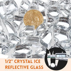 GasSaf 1/2 Inch Crystal Ice Fire Glass Reflective Tempered Fireglass, 20lb - Image 2